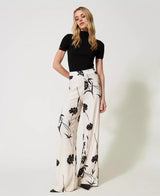 Calças Palazzo Floral Twin-Set