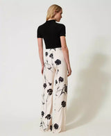 Calças Palazzo Floral Twin-Set