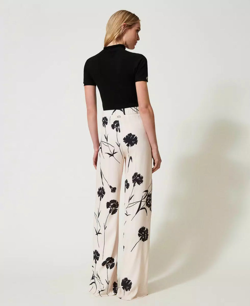 Calças Palazzo Floral Twin-Set