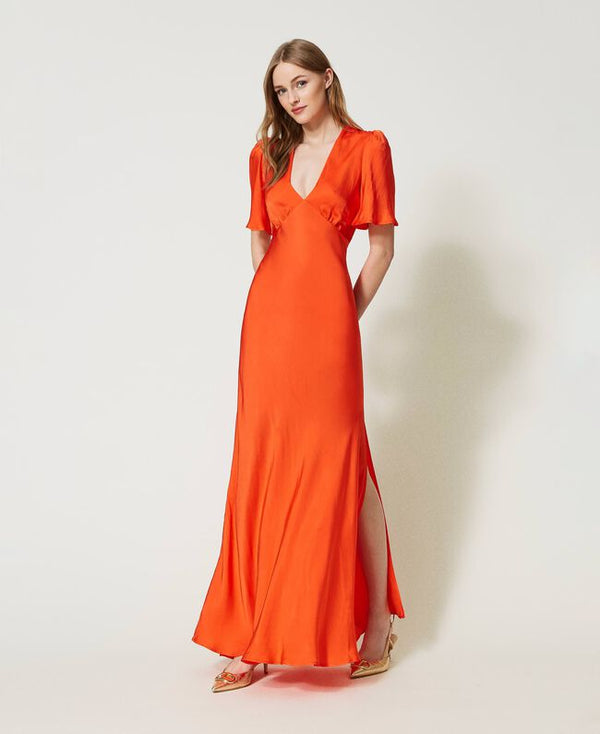 Vestido Longo Cetim Twin-Set