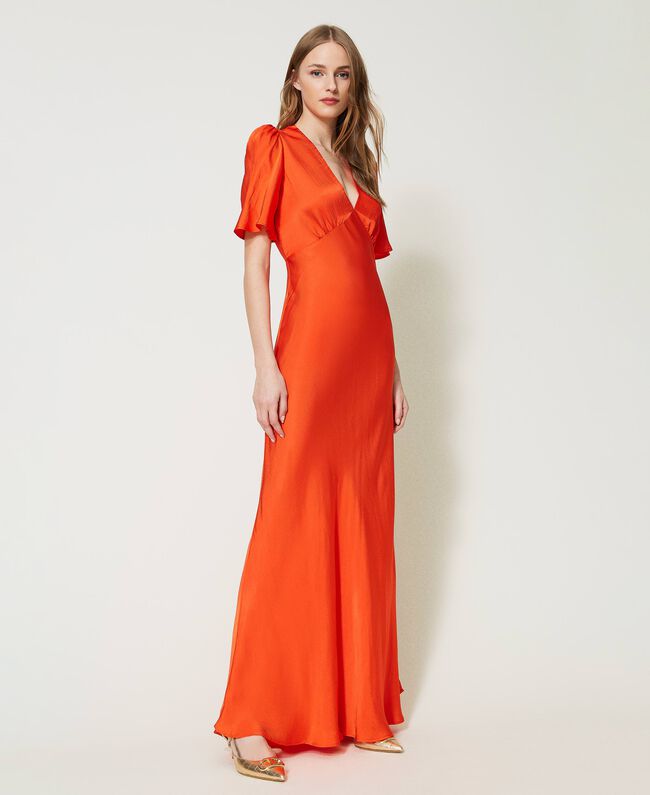 Vestido Longo Cetim Twin-Set